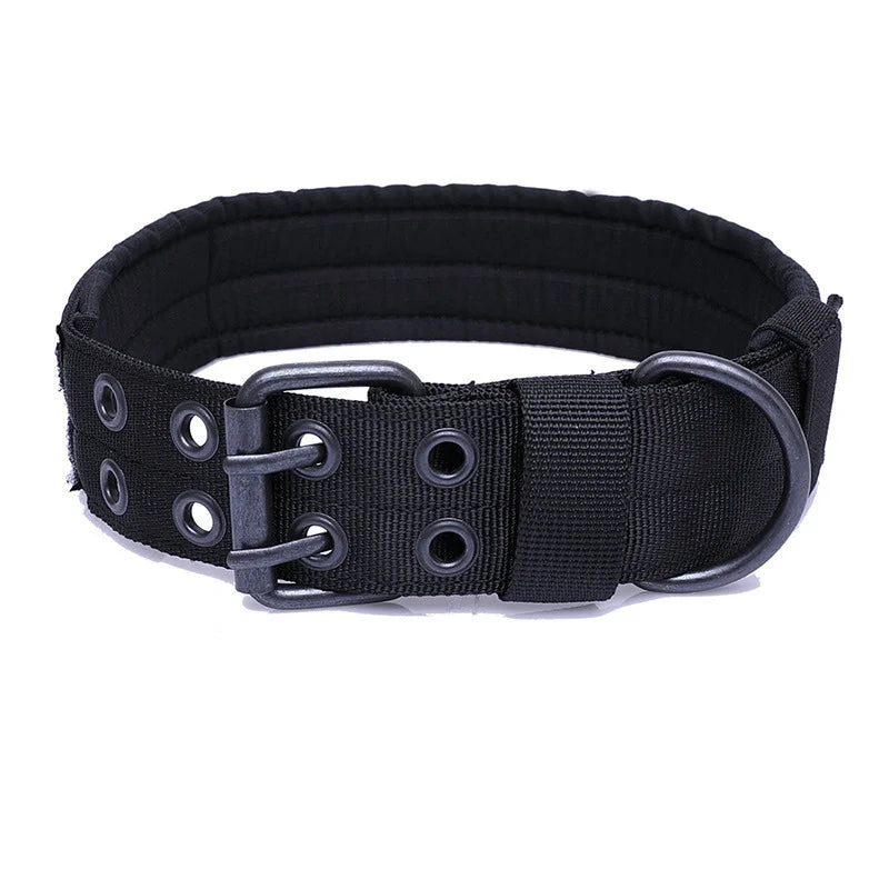 Adjustable Reflective Nylon Dog Collar – Heavy Duty Tactical Training Collar for German Shepherds
