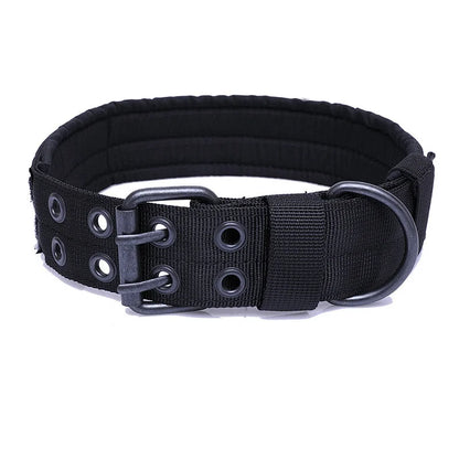 Adjustable Reflective Nylon Dog Collar – Heavy Duty Tactical Training Collar for German Shepherds