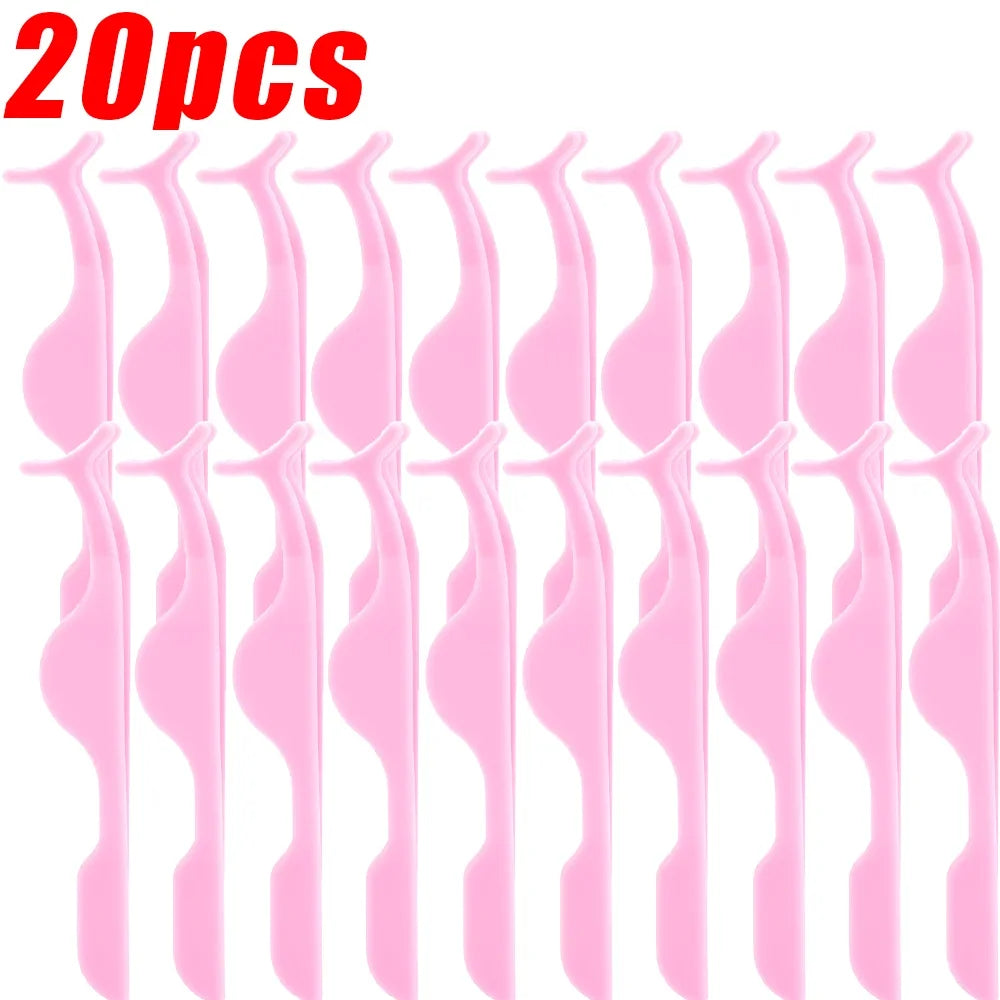 False Eyelash Applicator Tweezer Tool – Professional Plastic Lash Curler & Clip Makeup Accessory (1/30PCS)