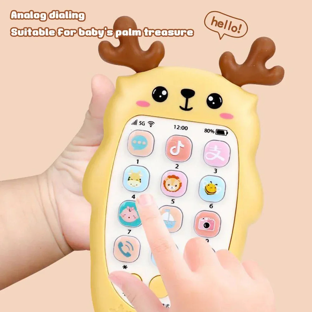 Baby Bilingual Telephone Teether Toy - Musical Voice Learning Phone for Infants