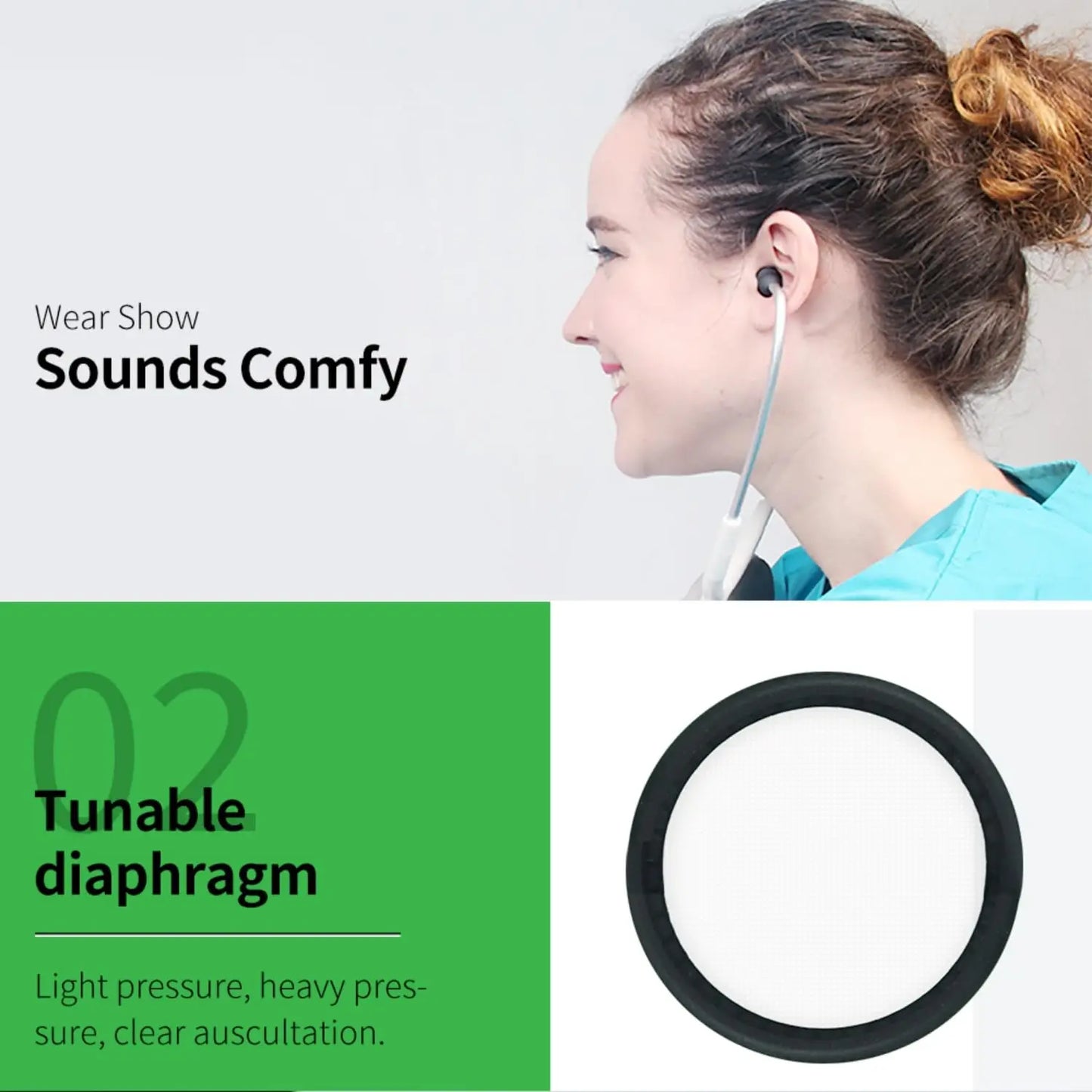 Stethoscope Replacement Kit – Eartips, Tunable Diaphragm & Rim Assembly for Littmann Classic III & Cardi 40016