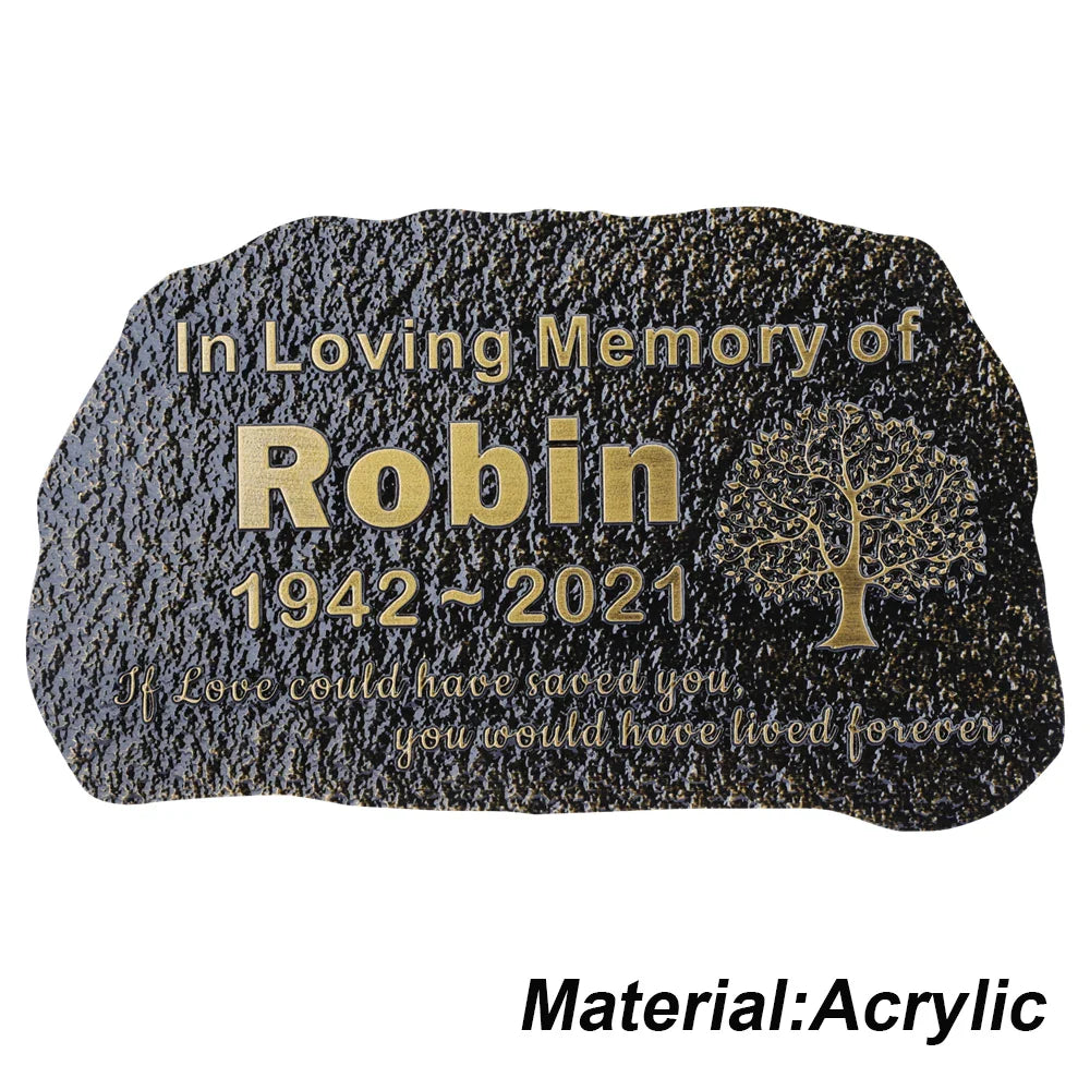 Personalized Memorial Plaque – Custom Engraved Grave Marker for Loved Ones or Pets (Dog & Cat), Remembrance Plaques