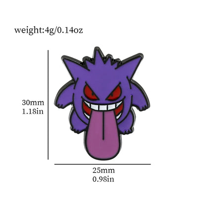 Gengar Cartoon Enamel Brooch — Anime Lapel Pin for Backpack Accessories, Fan Collection & Jewelry Gift