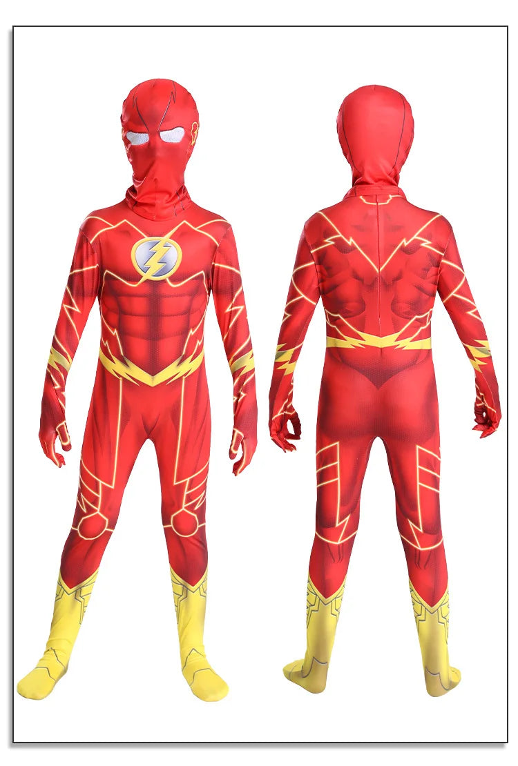 Flash Superhero Bodysuit Costume — Adult & Kids Cosplay for Halloween, Christmas & Parties