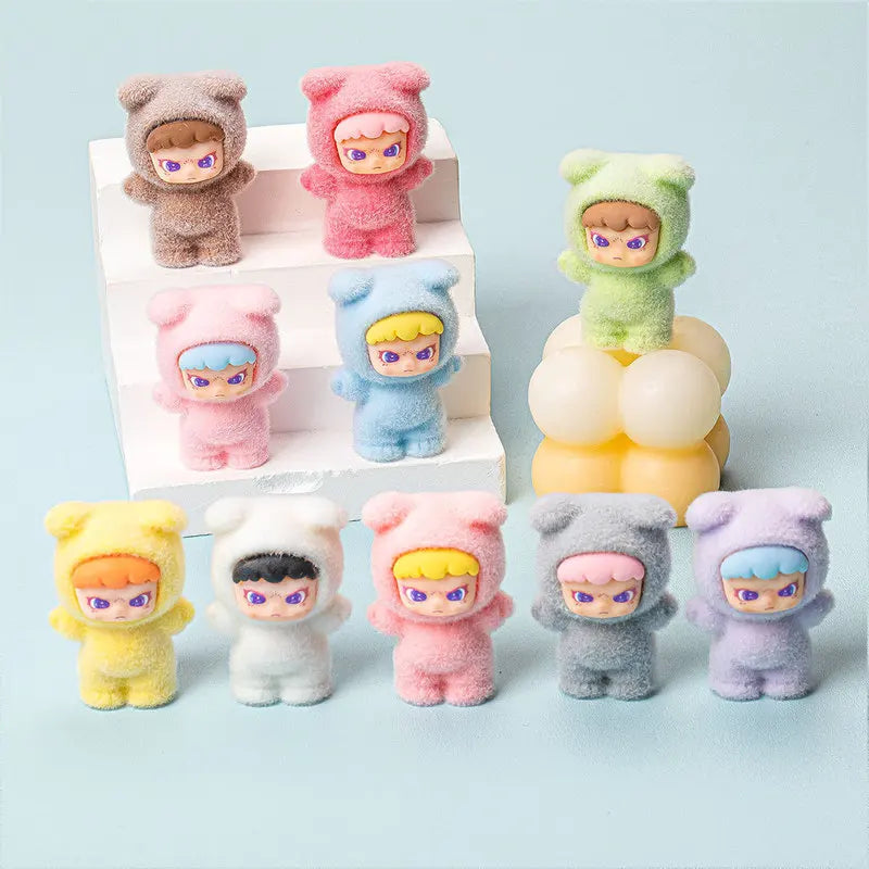 10pcs Anime Plush Dora DIY Decoration | Cute Mini Resin Doll Keychain Blind Box Gift