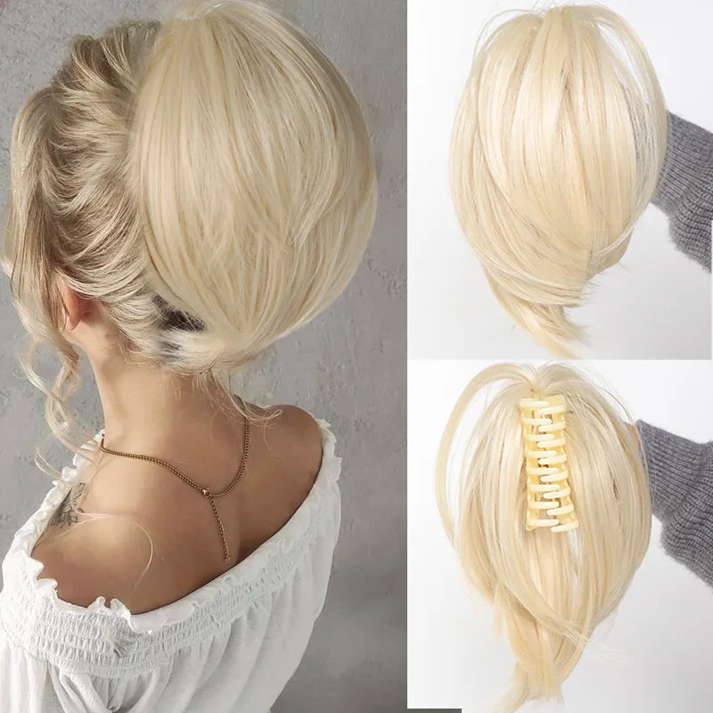LUPU Synthetic Messy Bun Hair Piece - Clip-In Chignon Ponytail Extension Scrunchie for Women