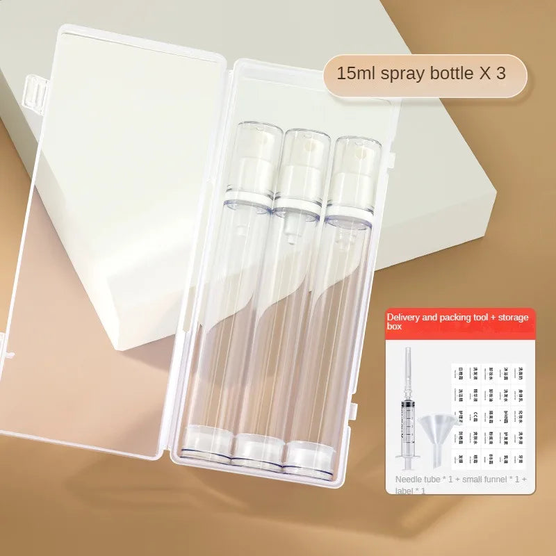 5-15ml Clear Refillable Airless Pump Bottle Set – Travel Cream, Lotion & Spray Containers for Toiletries