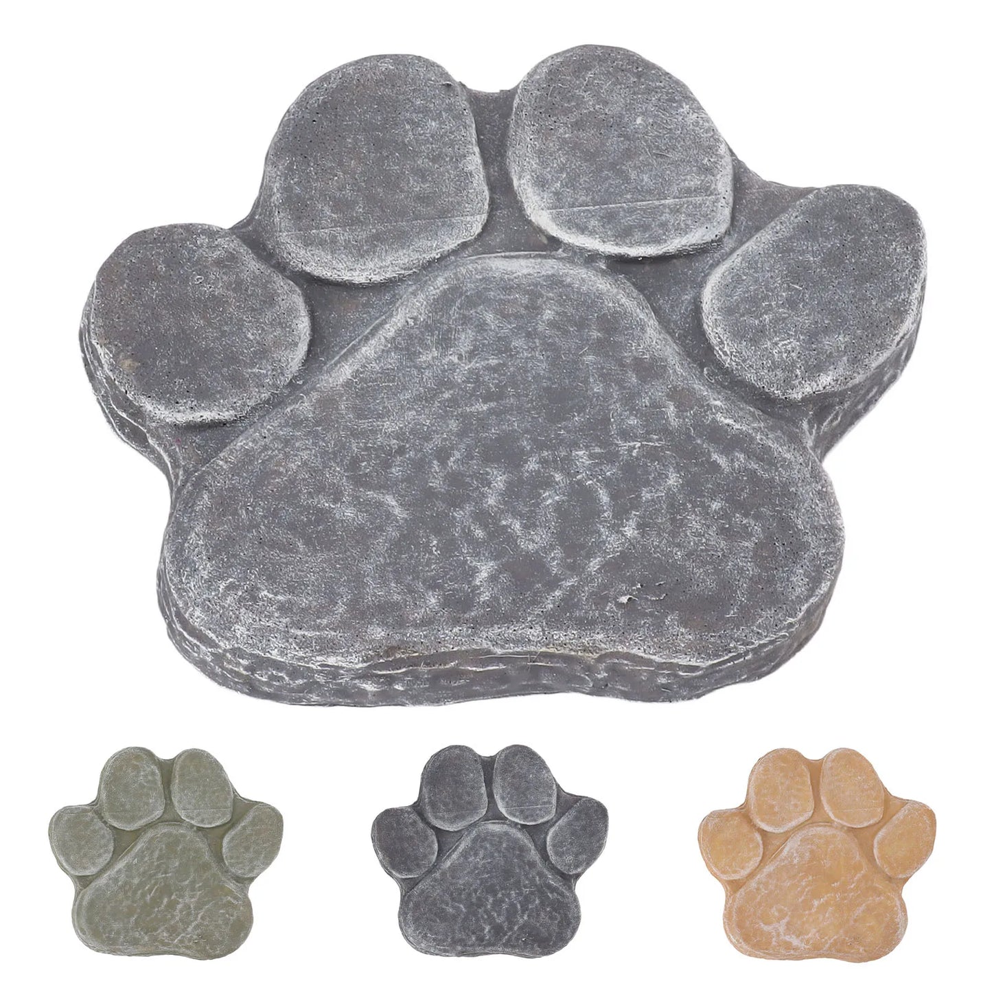 Dog Pawprint Memorial Stone – DIY Lettering Dog Grave Marker Pet Monument for Outdoor Lawn & Patio (15.5x17.5cm)