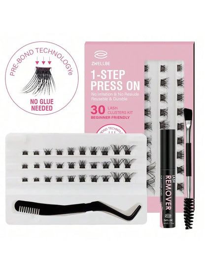 Lash Bond, Seal, and Remover Kit – Waterproof Cluster Eyelash Glue, Strong Hold, Fast Removal for DIY Extensions