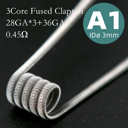 21-Pack PreMade 3mm Resistance Wire Coils — Jaw Clips, Springs, A1/SS316L/Ni80 for Vaping Builds