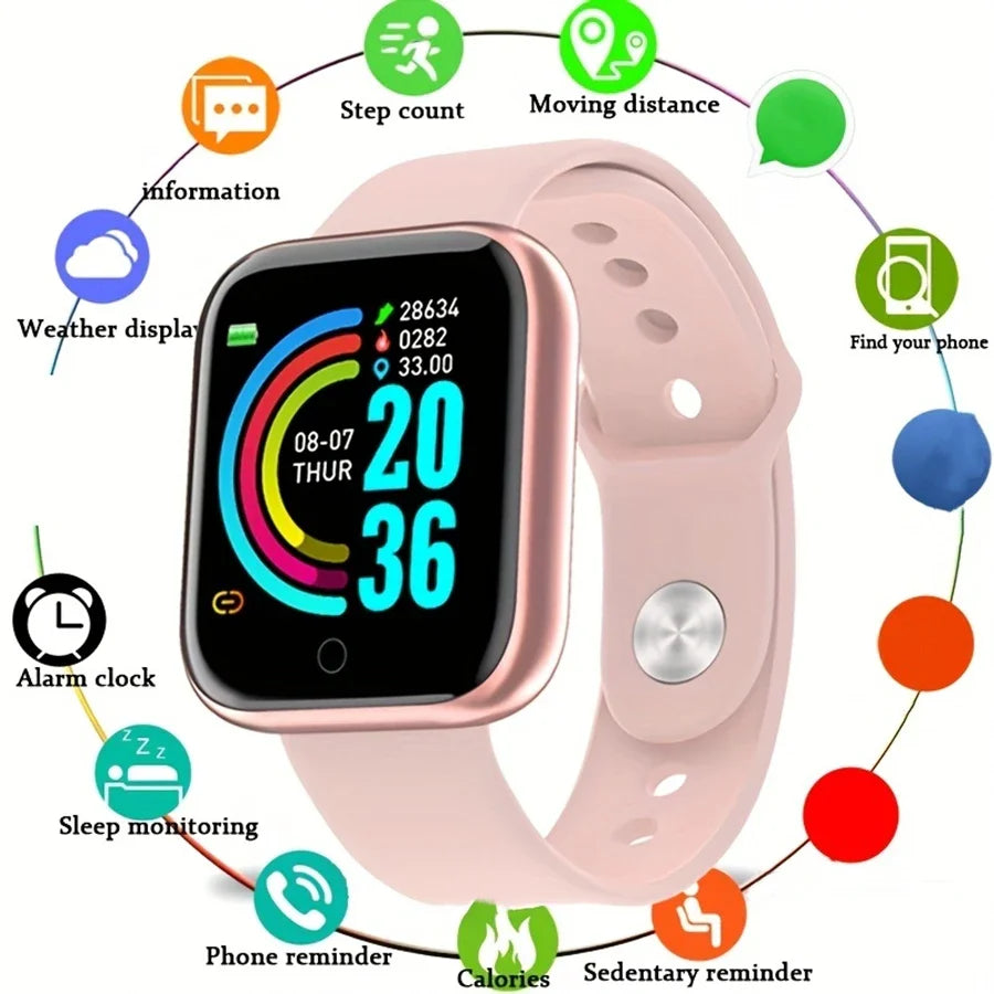 Smart Watch for Men & Women – Fitness Tracker Smartwatch with Message Notifications, Heart Rate Monitor, Electronic Wristwatch for Android & iOS, Birthday Gift Bracelet Style Watch