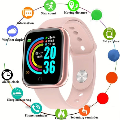 Smart Watch for Men & Women – Fitness Tracker Smartwatch with Message Notifications, Heart Rate Monitor, Electronic Wristwatch for Android & iOS, Birthday Gift Bracelet Style Watch