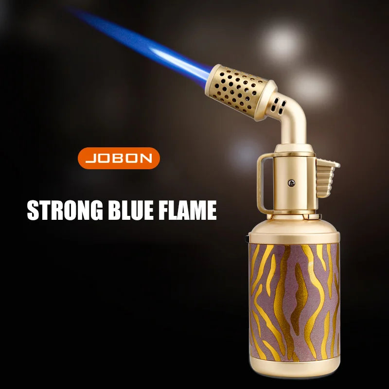 JOBON Creative Cigar Lighter | Windproof Blue Flame with Locking Rotor & UV Transfer Print, Unique Gift Craft