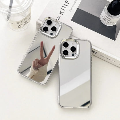Luxury Plating Makeup Mirror Phone Case for iPhone 17/16/15/14/13/12/11 Pro Max XR X XS – Hard Acrylic Shockproof Bumper Cover