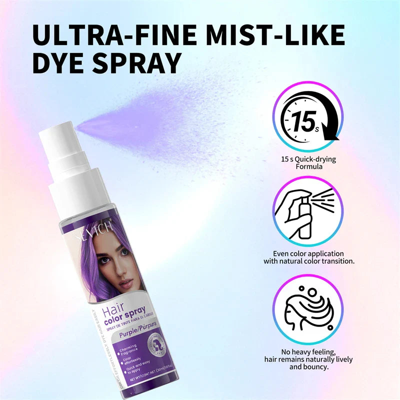 Temporary Hair Color Spray – 30ml DIY Hair Dye for Halloween, Parties & Instant Styling