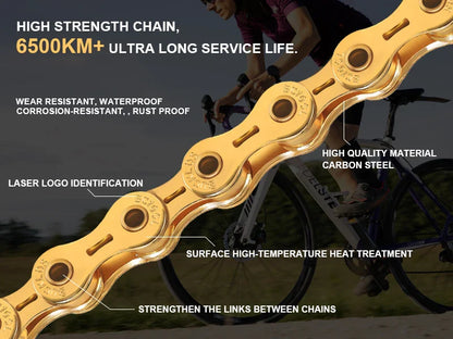 BUCKLOS MTB Bike Chain – 12 & 11 Speed Mountain & Road Bicycle Chain, Compatible with 8-12 Speed Cycling Parts