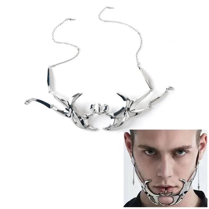 Fashion Gothic Cyberpunk Mask – Irregular Liquid Silver Hollow Jewelry, Individuality Accessory for Men & Women Party
