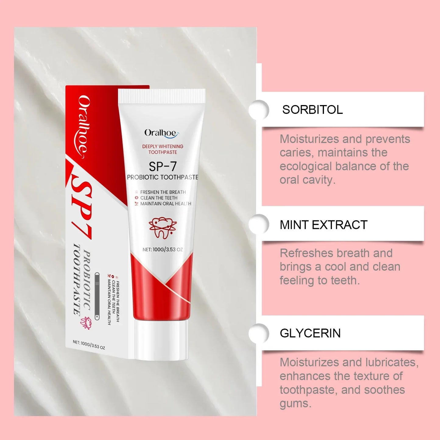 120g SP-7 Probiotic Toothpaste – Whitening, Stain Removal & Fresh Breath Oral Care