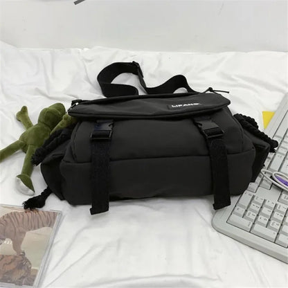 Youth Fashion Nylon Crossbody Bag – Large Capacity Canvas Shoulder Messenger School Bag for Women & Girls