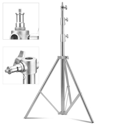 2.8M Stainless Steel Tripod Light Stand – Foldable Magic Leg C-Stand for Spot Light, Softbox, Photography Studio