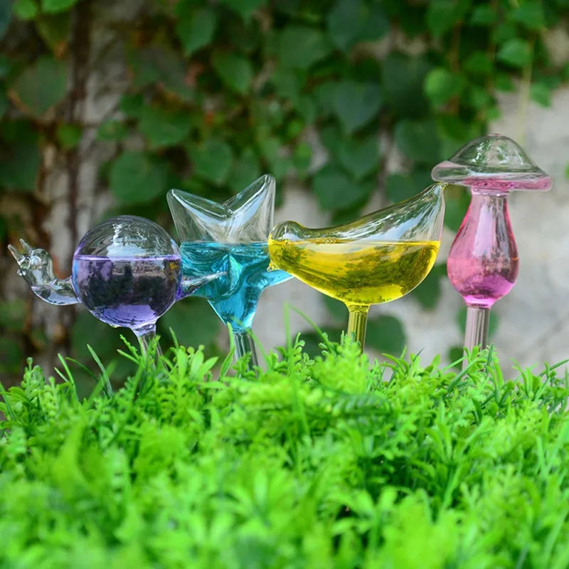 Decorative Glass Bird Watering Cans - 8 Styles Self-Watering Houseplant & Flower Glass Watering Device