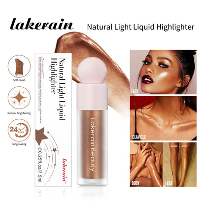4-Color Liquid Face Highlighter — Bronzer & Contour Shimmer Makeup