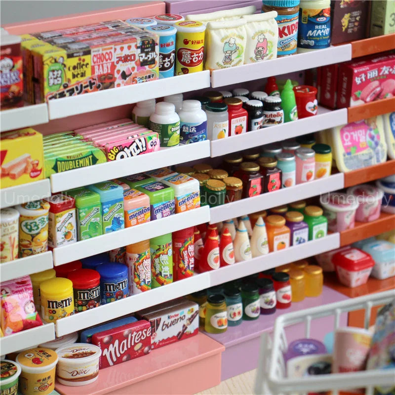 1/6 Scale Miniature Supermarket Food & Drinks – Dollhouse Store Decor Accessories for Blythe, BJD & 1/6 Dolls