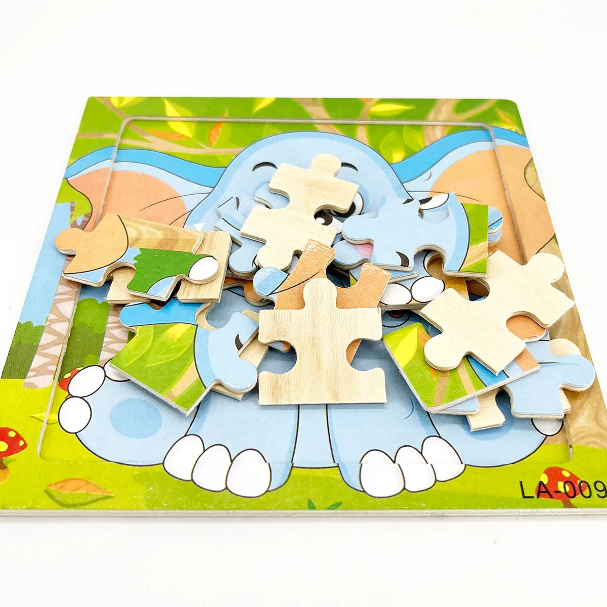 14.7cm Wooden Jigsaw Puzzle – Transportation & Marine Animal Educational Toy for Kids