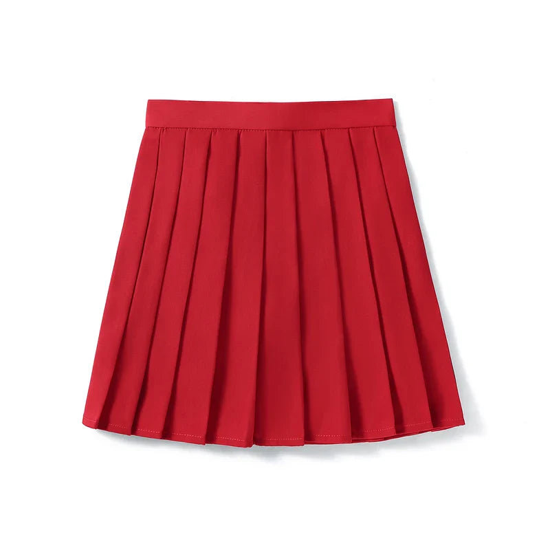 Women’s High Waist A-Line Skirt – Summer Harajuku Style Black Mini Pleated School Girl Uniform