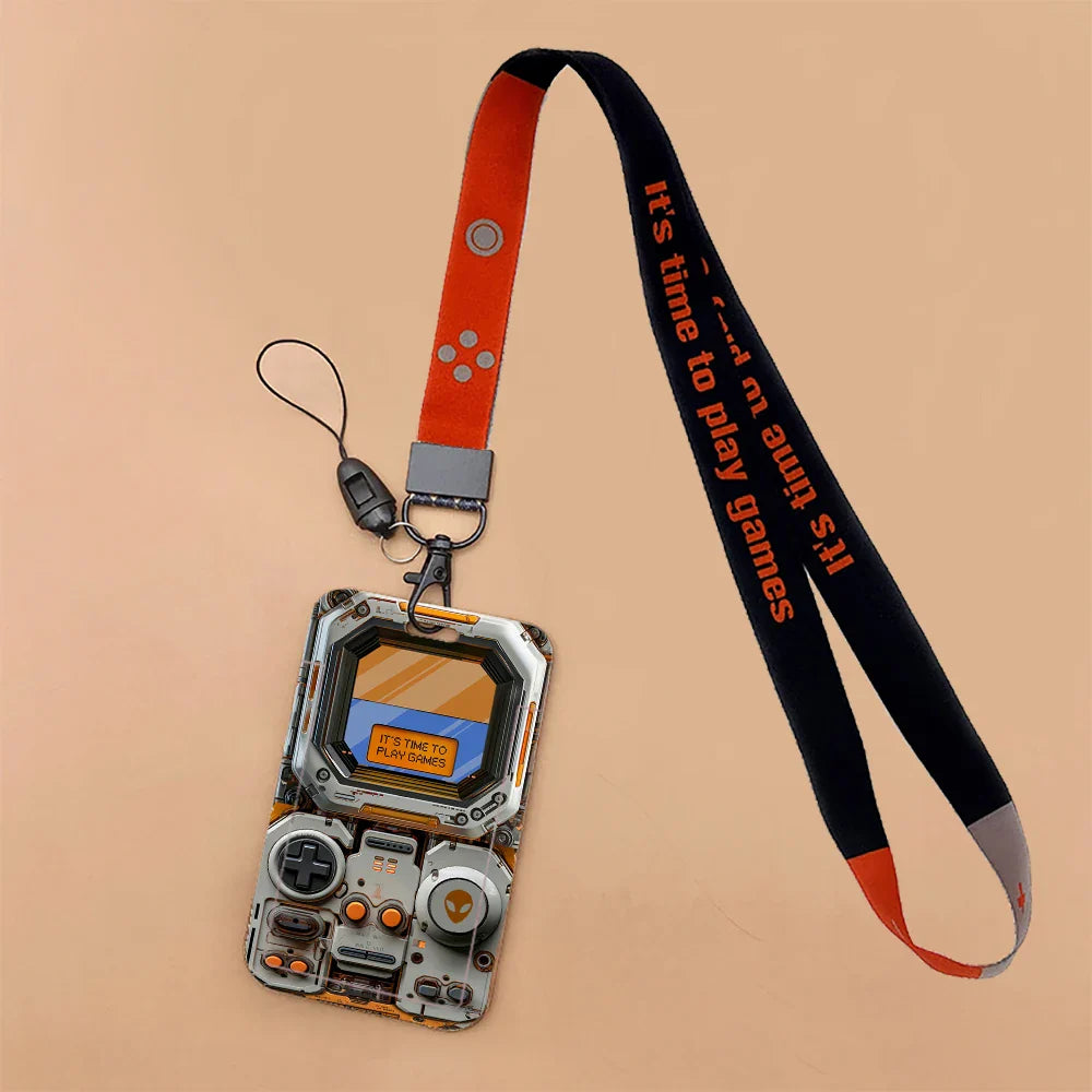 Vintage Tape ID Card Holder with Hanging Rope – Mobile Phone & Chest Card Lanyard