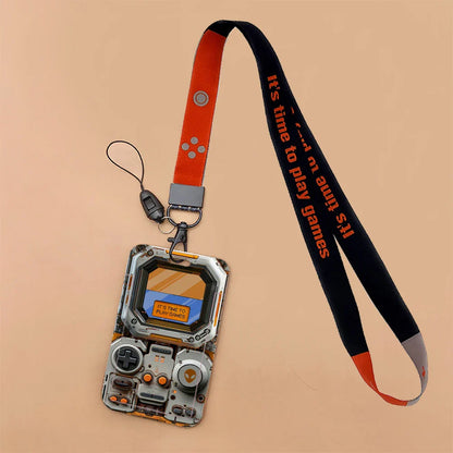 Vintage Tape ID Card Holder with Hanging Rope – Mobile Phone & Chest Card Lanyard