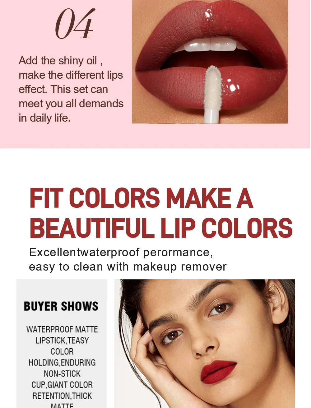 Fit Colors 13pcs Matte Lip Liner Pencil Set – Waterproof, Non-Stick, Long-Lasting Lip Pencil with Case and Hook