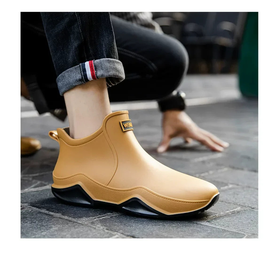 New Waterproof Rain Shoes for Women & Men – Ankle Rain Boots, Anti-Slip, Wear-Resistant, Plush for Summer & Winter