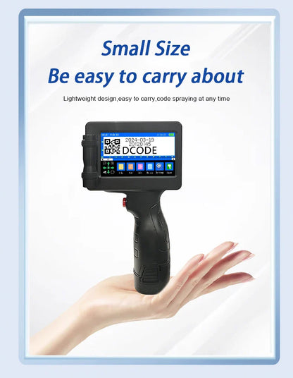DCODE 1755PLUS Portable Handheld Inkjet Printer – 12.7mm Text, QR, Barcode, Logo & Date Printing Machine