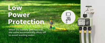 Diivoo 3-Zone Garden Water Timer – Programmable Automatic Irrigation System with Rain Delay & Manual/Auto Modes for Lawn & Yard