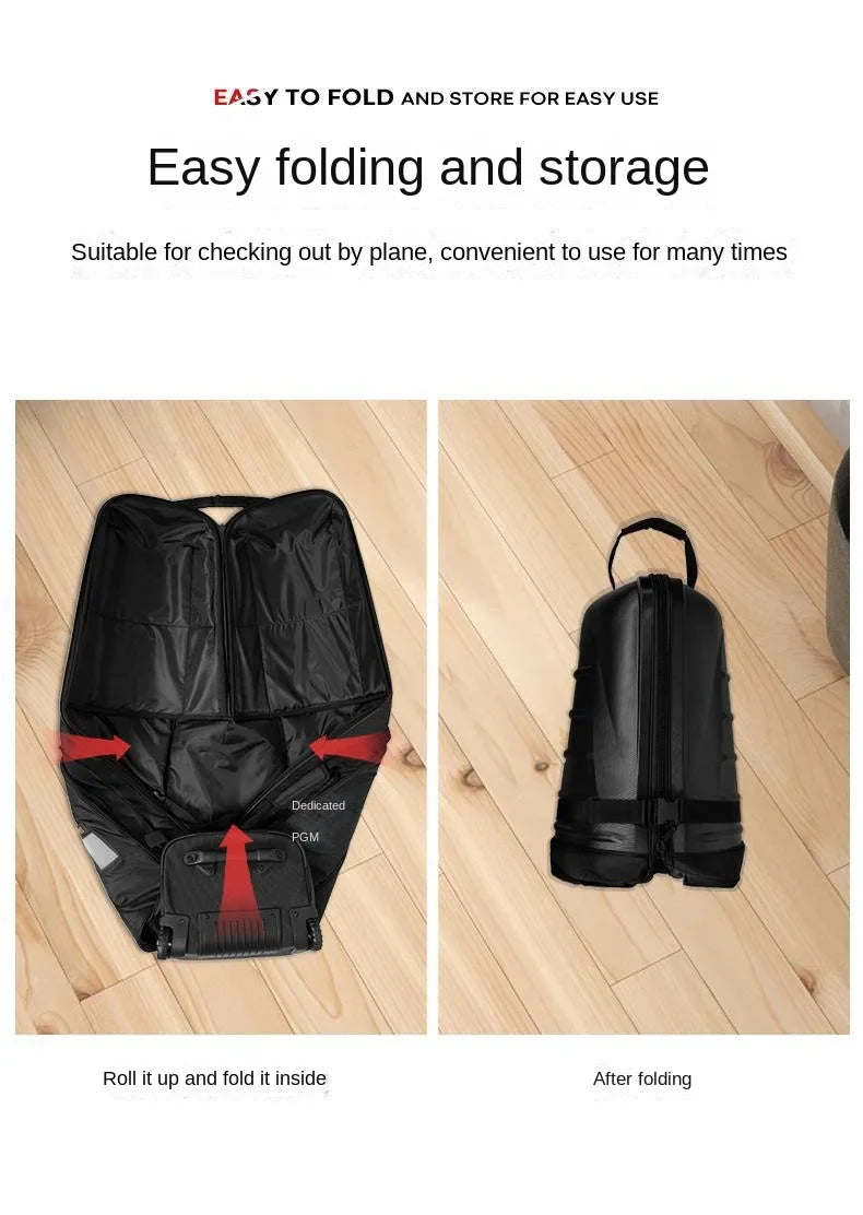 PGM Golf Aviation Bag – Hard Shell Anti-Collision Travel Bag with Roller Skating Belt, Men & Women, HKB014