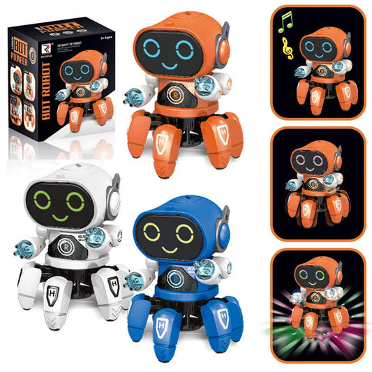 Dance Music Robot Octopus Toy – 6-Claw Spider Vehicle Robot with Lights & Sound, Early Education Birthday Gift for Kids