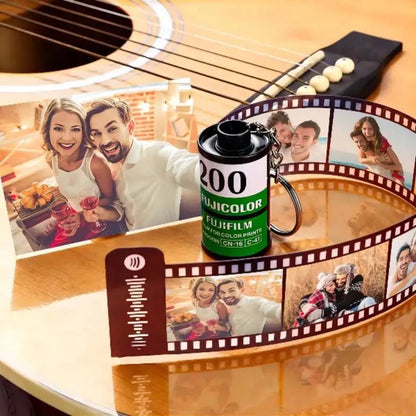 HIBODY Time Film Album Spotify Keychain — Creative Valentine's Day, Birthday, Graduation Gift & Commemorative Ornament