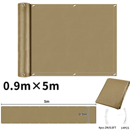 Balcony Privacy Screen Fence Cover with Grommets – Waterproof UV Protection Sunshade Cloth for Patio, Garden & Outdoor Shelter