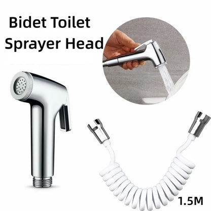 Handheld Toilet Bidet Sprayer with Flexible Spring Hose – Bathroom Shower Head Accessory