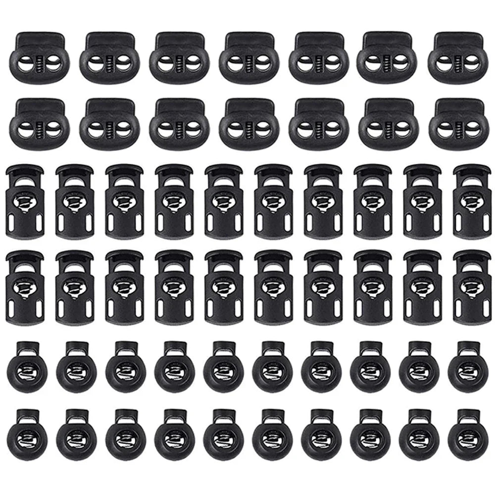 50pcs Plastic Cord Lock Toggle – DIY Spring Stopper for Lanyards, Drawstrings, Shoelaces & Clothing