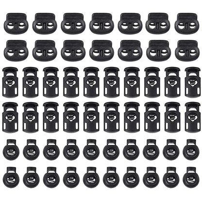 50pcs Plastic Cord Lock Toggle – DIY Spring Stopper for Lanyards, Drawstrings, Shoelaces & Clothing