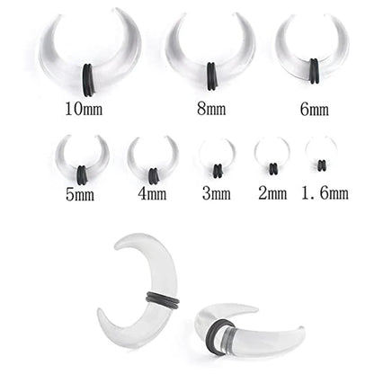 8PCS Acrylic Ear Piercing Kit — Spiral Tapers, Tunnels & Septum Horns for Men & Women Body Jewelry