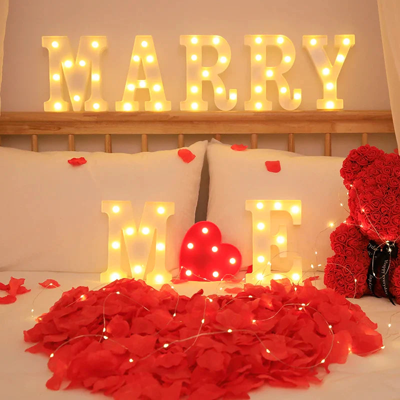 Wedding Decorative Name Letters - LED Alphabet Lights, Luminous Number Lamp for Night Light, Party, Baby Bedroom, and Home Decoration