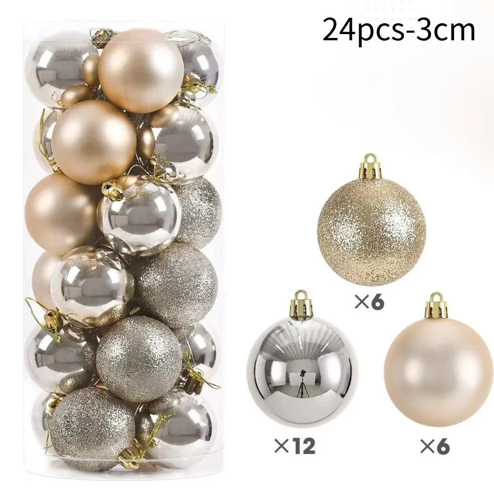 50PCS Christmas Tree Ornaments – Hanging Balls Baubles for Xmas 2025 Home Decor & 2026 New Year Gifts