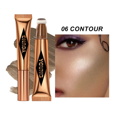 YOUNG VISION Air Cushion Powder Blusher - High Gloss Stick Rouge Makeup Liquid, 6 Color Options