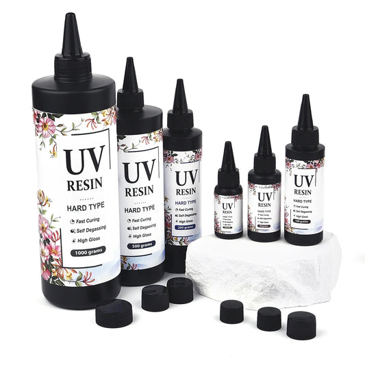 Crystal Epoxy Resin UV Glue - Quick Drying Hardener for DIY Jewelry Making, Available in 20g-1000g with UV Lamp Accessories