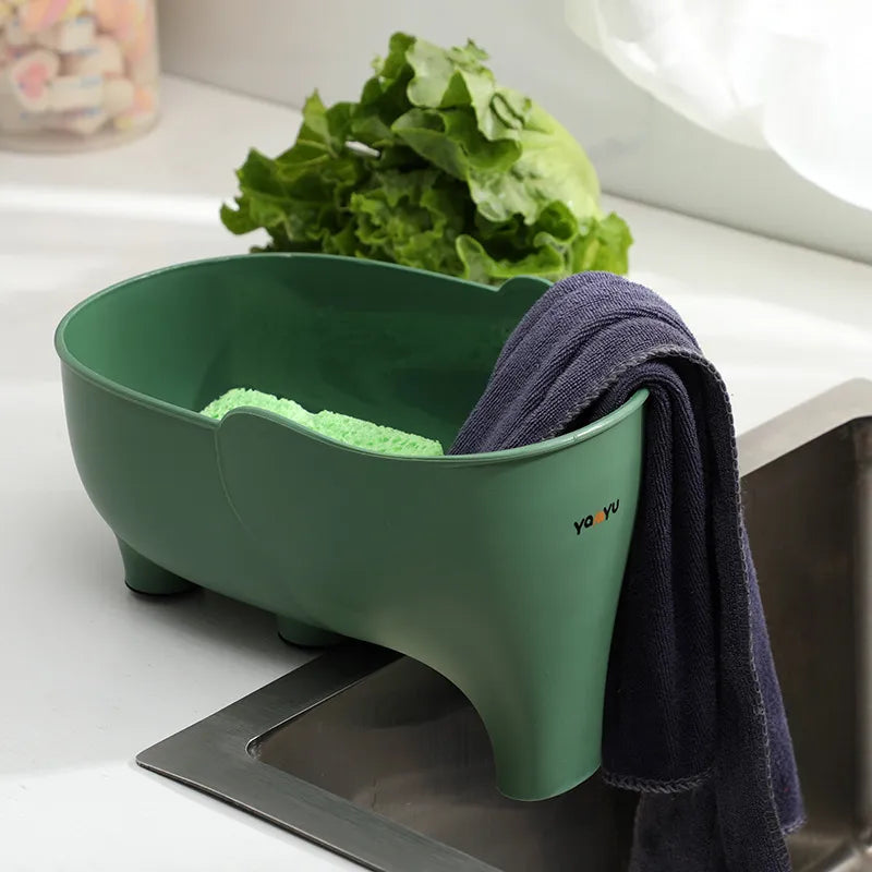 Trunk Tales: Elephant Drain Basket - Kitchen Storage Magic for Fruits, Veggies, and More!