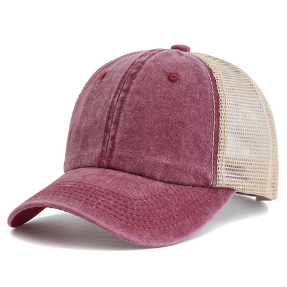 Unisex Washed Cotton Trucker Hat - Multi Color Casual Baseball Cap for Men & Women