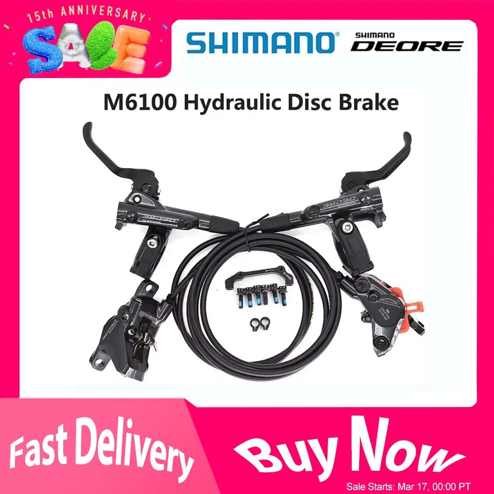 SHIMANO DEORE M6100/ M6120 Hydraulic Disc Brake – 2 & 4 Piston MTB Mountain Bike BR/BL-M6100 System